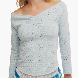 Free People Eyelet Off the shoulder Top. NWT. L.